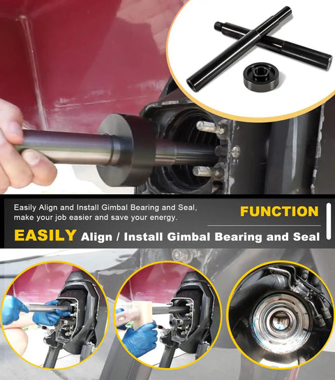 A gimbal bearing alignment tool and driver kit for marine sterndrive engines fits Alpha Gen 1 2 Alpha 1 MR Bravo OMC Cobra Volvo