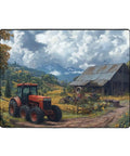 Cozy Soft Non Slip Area Rug 63x48 Inch For Living Room Large Modern Floor Mat Tractor Farm Design with Red Tractor Scene