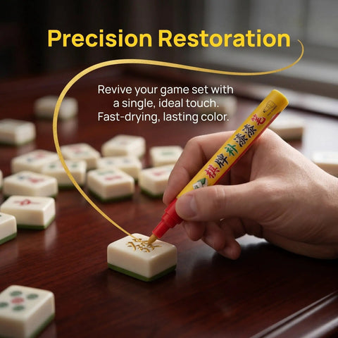 4Pc Waterproof Paint Markers Set For Mahjong Tiles And Hobby Repairs, Extra Fine Tip, Quick Dry Formula, Works On Plastic And Rocks, Fillable Paint Pens For Game Accessories And Tiny Details on mahjong tile