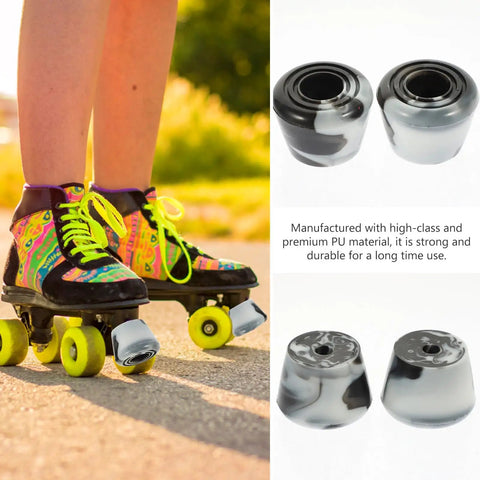 Replaceable Roller Skate Toe Stopper Brake Plug Set With Screws And Screwdriver For Quad Skates Black And White Brake on colorful skates outdoors