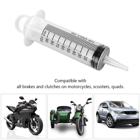One Man Hydraulic Disc Clutch Bleeder Kit With 100ml Syringe And 50cm Hose For Motorcycles Scooters Quads Universal Brake Fluid Extractor And Easy Solo Bleeding