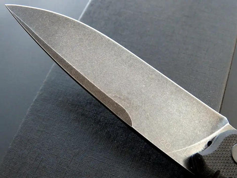 Close-up of Folding Knife With D2 Blade And G10 Handle, Durable Everyday Carry Pocket Knife, showing blade detail