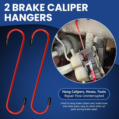 Brake Caliper Compression Tool With 360 Degree Ratchet For Easy Piston Spreading, 2 red caliper hangers for disc brake repair