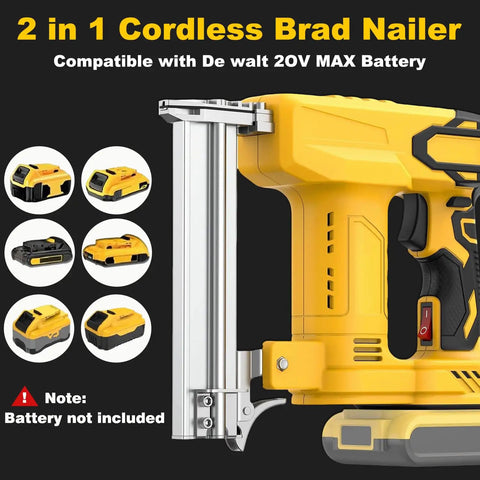 Heavy Hitter 18 Gauge Cordless Brad Nailer And Staple Gun Combo Compatible With Dewalt 20V Max Batteries Comes With 1000 Premium Fasteners For Serious Carpentry Furniture Making And Diy Woodworking