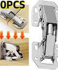 90 Degree Steel Cabinet Hinges With Hydraulic Soft Close Damping for Kitchen Cupboards and Furniture, 10 Pack