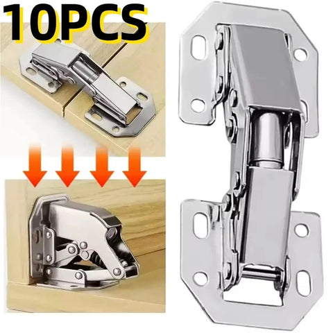 90 Degree Steel Cabinet Hinges With Hydraulic Soft Close Damping for Kitchen Cupboards and Furniture, 10 Pack