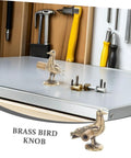 Brass Dove Cabinet Pulls Set Two Pack Smooth Safe Touch DIY Installation Vintage Peaceful Design Decorative Drawer Handles