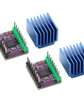 2 Pack Tmc2209 Silent Stepper Motor Driver Module With Stealthchop2 Tech For 3D Printers And Cnc Machines Purple Boards with heat sinks