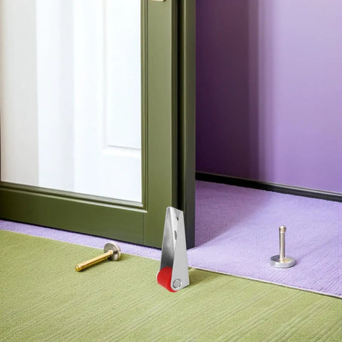 12 Pack Heavy Duty Barn Door Replacement Wheels Built Tough With Nylon Glide Rollers For Smooth Closet Track Operation And No Sweat Diy Installation Hardware Set on a green and purple carpet with door.