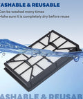 EF 12 Replacement HEPA Filter For Canister Vacuum Cleaners 62731 52731 submerged in water demonstrating washability