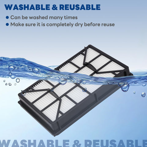 EF 12 Replacement HEPA Filter For Canister Vacuum Cleaners 62731 52731 submerged in water demonstrating washability