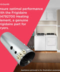 134792700 Heating Element Replacement for Electric Ovens and Ranges, No Fuss Install, Durable Coil shown near laundry appliances