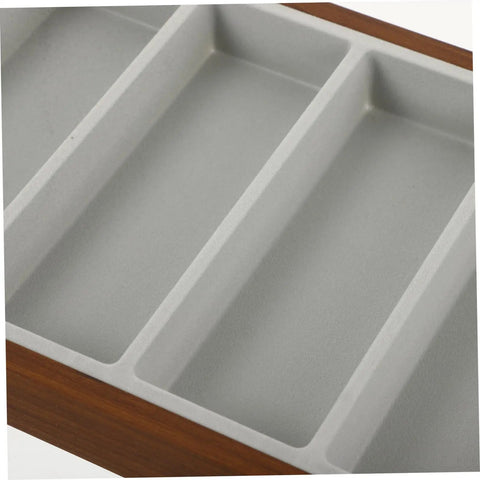 Close-up of soft cloth lined wooden sunglasses display stand compartment, part of Keep Your Gear Sorted With This Hella Practical 3 Piece Wooden Sunglasses Display Stand Featuring Seven Grid Compartments And Soft Cloth Lining For Shades Jewelry And Watches.