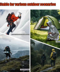 Scenes of 4 Pack Emergency Ponchos With Reversible Orange And Reflective Silver Hooded Heat Retention Mylar used outdoors