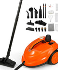 Heavy Duty 1800W Steam Cleaner Packing Five Bars Of Super Hot Vapor At 320F To Blast Away Grime Fast On Carpets Floors And Car Seats While Saving You Elbow Grease From A Big Two Point One Liter Tank Inside.