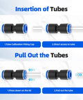 Insertion and removal instructions for 40 Piece Quick Connect Air Hose Fittings Kit One Eighth Inch OD Push To Connect Pneumatic Fittings