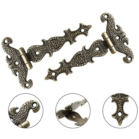 4 Pack T Strap Hinges Antique Bronze Decorative Door Hinges For Barn Doors Furniture Cabinets Wooden Boxes And Jewelry Cases Includes Screws Retro Style Vibe Built Tough