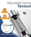 Self Closing Door Hinges 4.5 Inch Spring Hinges with Adjustable Tension UL Listed Brushed Nickel focus on mechanism
