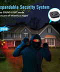 Half Mile Solar Wireless Driveway Alarm System with IP65 Weatherproof Outdoor Motion Detectors, 120dB siren, night security