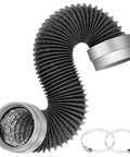 5Ft Dryer Vent Hose 4 Inch, 6 Layer Heavy Duty Aluminum Flexible Duct With Rubber Seal Connectors, corrugated design