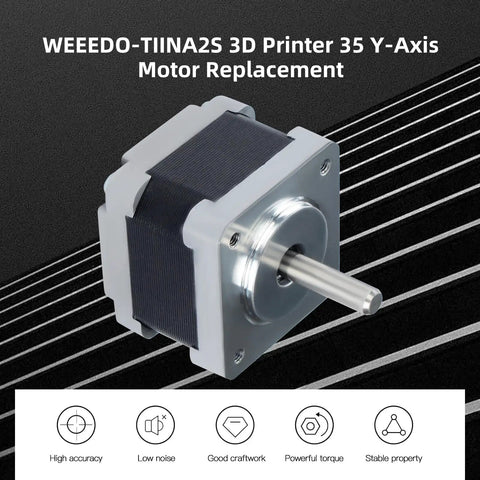 Plug And Play Y Axis Stepper Motor Replacement For Tina2S 3D Printers, Direct Drop In, 35 28mm And 1.3 By 1.1 Inch Size