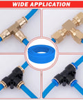 Three Eighths Inch DOT Air Line Blue PA12 Nylon Pneumatic Tubing 100 Ft 30.5 M Heavy Duty Flexible Hose with fittings