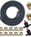 Heavy Duty Quarter Inch Gas Fuel Line Hose Kit With Clamps Valves And Filters for small engines and generators