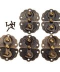 Five Piece Iron Vintage Key Hasp Lock Kit for Wooden Boxes and Jewelry Boxes, Old School Buckle Latch Clasp 44x34mm