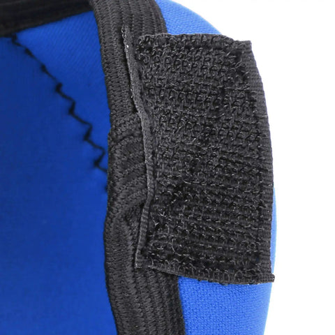 Close-up of blue neoprene guard with hook and loop strap for Scuba Diving Universal Second Stage Regulator Protector Cover Neoprene Guard