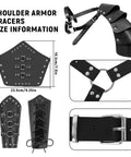Epic Seven Piece Renaissance Costume Set For Men With Faux Leather Shoulder Armor Bracers Size Information