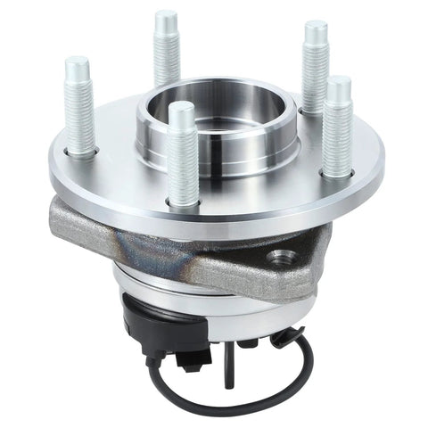 Front Wheel Bearing Hub Assembly With ABS Sensor Plug For Chevy Cobalt HHR Malibu Pontiac G6 Saturn Aura 2004 To 2012 Driver Or Passenger Side Bare Steel Replacement Ready To Bolt In