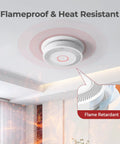 Hardwired Smoke And Carbon Monoxide Alarm With Battery Backup Smart Dual Sensor mounted on ceiling showcasing flameproof design.