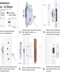 Sliding Patio Door Lock With 45 Degree Keyway And Adjustable Bolt Projection, Round End Faceplate For Glass Doors, installation guide