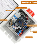Upgraded Septic Control Panel With Alarm And Float Switch 110 dB Audible With Flashing Lights pump circuit breaker and terminal block