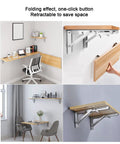 Heavy Duty Folding Shelf Brackets Built Legit Durable With Seamless Stainless Steel Wall Mount Table Support Hardware For Space Savvy DIY Setups And Collapsible Floating Shelves, showcasing foldable desk and storage options.