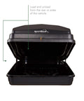 Open Vista XL Rear-Opening Cargo Box Black 18 Cu Ft UV-Resistant ABS Roof Rack Storage Tool-Free Mounting Includes Lock And Key