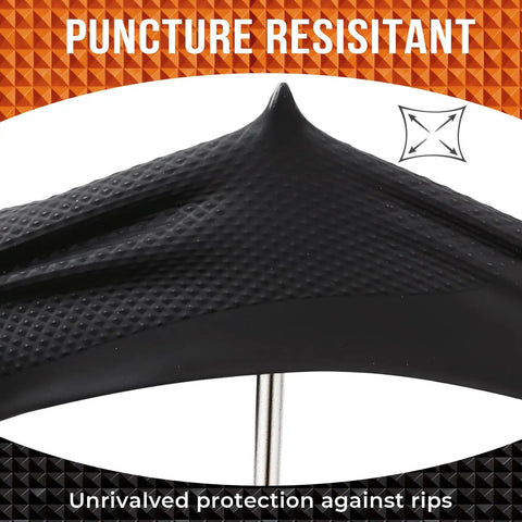 Close-up of Heavy Duty 10 Mil Nitrile Gloves With Raised Diamond Texture Latex Free Powder Free Extra Strong Chemical Resistant