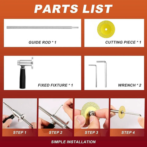 Parts list for Inside PVC Pipe Cutter for Drill Attachment With Adjustable Depth for Precise Crimping and Clean Cuts.