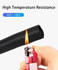 Heavy Duty Black Pet Braided Cable Sleeve For Automotive Wiring Harness Protection self-extinguishing when exposed to flame.