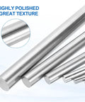 2 Pack 8Mm By 200Mm Steel Linear Motion Rods For CNC And 3D Printers, Smooth Glide Rod Shafts, Precision Guide Rails displayed