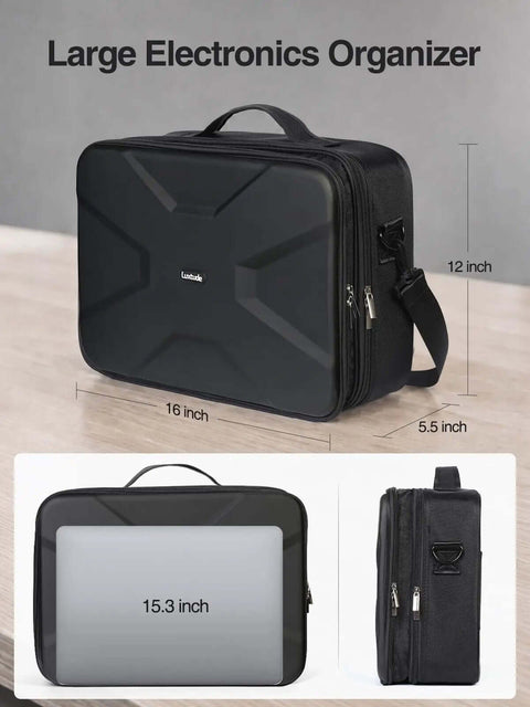 Extra Large Electronics Travel Organizer Case Heavy Duty Cord And Charger Storage Bag Premium 1680D Fabric Built Tough for tech stashing