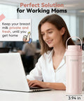 Keep Your Pumped Juice Ice Cold All Day With This Portable Breast Milk Cooler And Dual Leakproof Storage Bottles crafted in blush, size 11.81x3.94 inches, ideal for working moms.