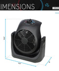 2 In 1 Space Heater And Fan For Home And Office Portable 1500W Energy Efficient Adjustable Tilt Two Heat Settings And Two Fan Speeds