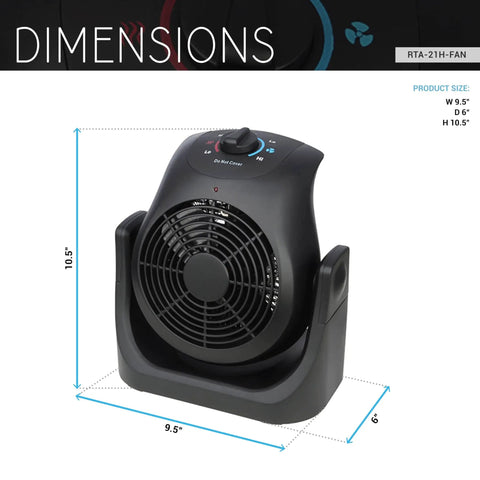 2 In 1 Space Heater And Fan For Home And Office Portable 1500W Energy Efficient Adjustable Tilt Two Heat Settings And Two Fan Speeds