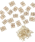 Premium Brass Mini Hinges For Cupboards Display Cabinets Slick Gold Finish 8 X 10 Mm set with screws for craft box accessories.