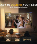 Couple watching film with D1 Smart Projector With WiFi And Bluetooth Built In Apps Auto Focus And Keystone