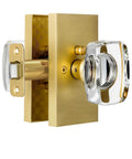 Crystal Glass Door Knobs With Lock Satin Brass Finish For Bedroom And Bathroom Privacy Knob Easy To Install Modern Interior Door Hardware Adds Lux Look And Reliable Security