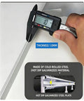 Measuring the thickness of a 1.0mm galvanized steel plate for Heavy Duty EV Charger Weather Cover Wall Mounted Outdoor Charging Station.
