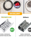 Comparison of Upgraded 279838 Dryer Heating Element Kit with standard element showing nickel-chromium content levels.