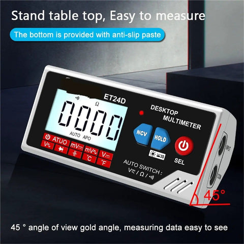 6000 Counts Digital Multimeter With Smart Desktop Design Auto Range Rechargeable Battery Ideal For PCB Circuit Testing